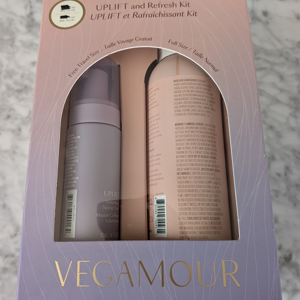 New Sealed Vegamour Uplift and Refresh Kit Full & Travel Size